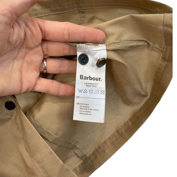 NEW Barbour Bison button up shirt Size 8 designer tan - Picture 12 of 12